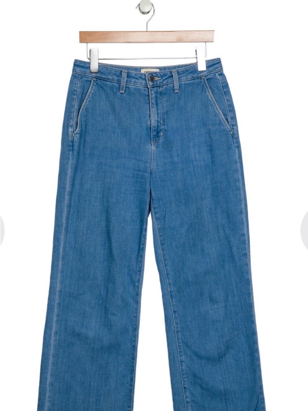 L'AGENCE Blue Wide-Leg High-Rise Jeans